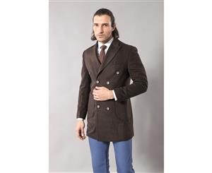 Wessi Slimfit Double Breasted Brown Coat