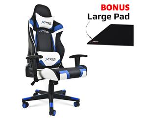 Xtreme Racing Gaming Office Chair PU Leather Computer Executive Recliner Seat A - Blue