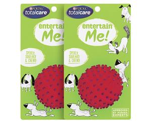 2 x Total Care Entertain Me! Spikey Squeaky Ball