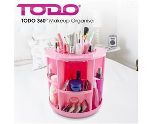 360 Rotating Makeup Organizer Container Spinning Hanger Rack Pink