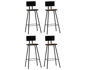 4x Solid Reclaimed Wood Bar Chairs Counter Height Bar Stool Seating