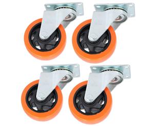 AB Tools 4" Swivel PVC Trolley Castor Wheel Roller Bearings 130kg Load Per Wheel 4 Pack