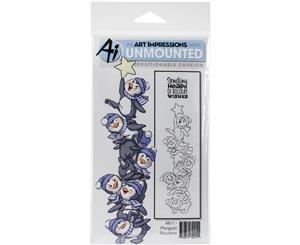 Art Impressions Stackers Cling Rubber Stamp Set 7&quotX4"-Penguin