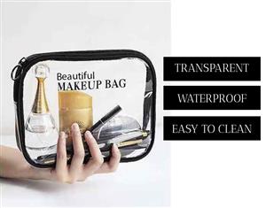 Beautiful Transparent Waterproof Makeup Clear Zipped Bag