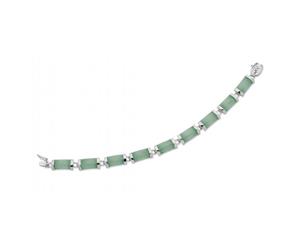 Bevilles Sterling Silver Jade Good Luck Bracelet