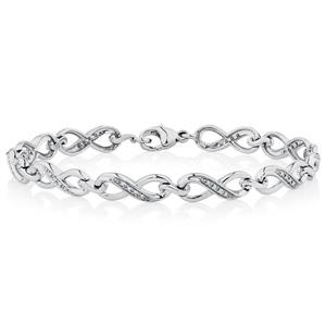 Bracelet with 0.16 Carat TW of Diamonds in Sterling Silver