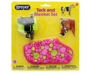 Breyer Horses Western Saddle Tack & Blanket Set Blue Pink Dots 112 Scale 61132