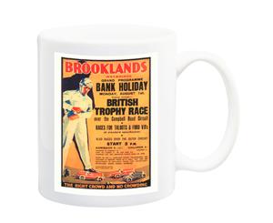 Brooklands 1940 Bank Holiday Motor Racing Poster Mug - 11 Fluid Oz