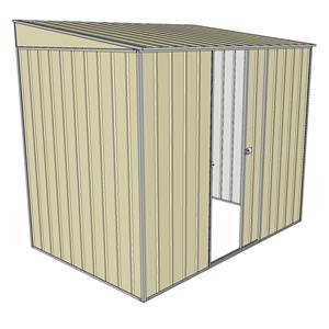 Build-a-Shed 1.5 x 2.3 x 2m Single Sliding Side Door Skillion Shed - Cream