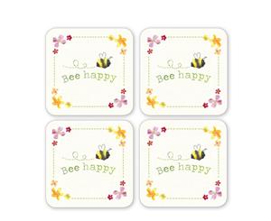 Cooksmart Bee Happy Pack of 4 Coasters