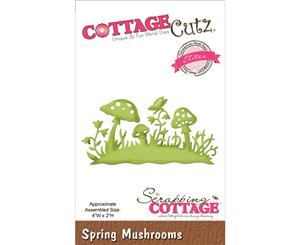 CottageCutz Elites Die-Spring Mushrooms 4&quotX2"