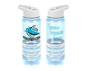 Cronulla Sharks NRL Tritan Drink Water Bottle with Wrist Bands