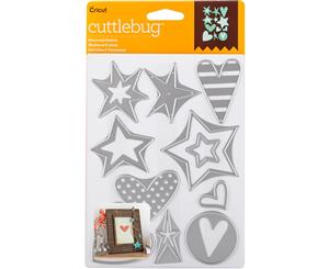 Cuttlebug Cut & Emboss Die-Stars & Hearts 12/Pkg