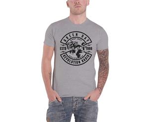 Day T Shirt Revolution Radio Crest Band Logo Official Mens - Grey