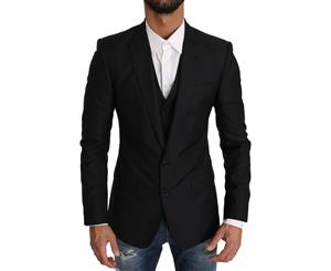 Dolce & Gabbana Blazer Vest 2 Piece Black Wool Martini