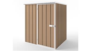 EasyShed S1515 Flat Roof Garden Shed - Pale Terracotta