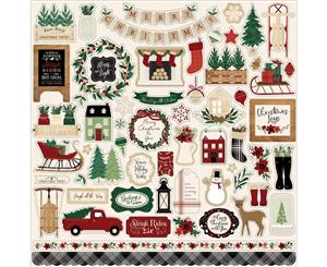 Echo Park - A Cozy Christmas Cardstock Stickers 12 inch X12 inch - Elements