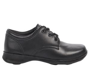 Educate Everflex Kids Lace Up Leather School Shoe - Black