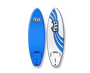 FIND 6Ɔ'' Tuffrap Soft Surfboard Thruster NEON BLUE - 3 Fin - Blue