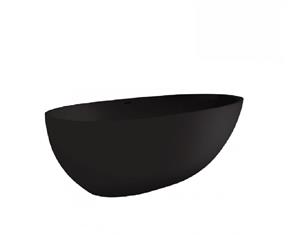 Fienza Bahama Cast Stone Solid Surface Bath 1700mm Matte Black ST03-MB