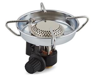 Gasmate Backpacker Stove With Windshield & Piezo Ignition - Silver/Black