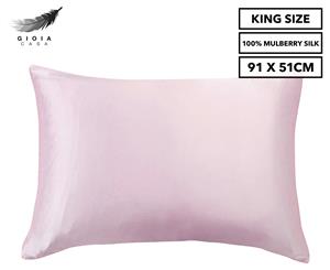 Gioia Casa Two-Sided King Size 100% Mulberry Silk Pillowcase - Pink