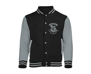 Harry Potter Baseball Jacket Hogwarts Crest Official Mens Varsity - Black