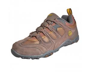 Hi Tec Quadra Classic Mens Cushioned Lace Up Walking Hiking Shoes - Smokey Brown/Taupe/Gold