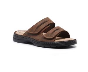 Hush Puppies Slider Mens Leather Sandals - Brown