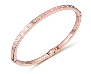 In-Line Bangle Rose Gold Embellished with Swarovski crystals-Rose Gold/Clear