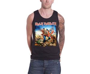 Iron Maiden Vest Classic Trooper Cover Logo Official Mens Top - Black