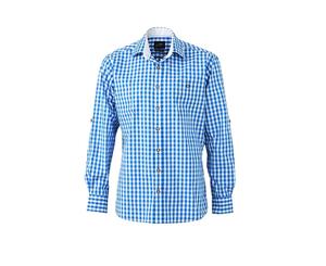 James And Nicholson Mens Traditional Shirt (Royal Blue/White) - FU643