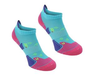 Karrimor Women 2 pack Running Socks Ladies - Turquoise/Fusch