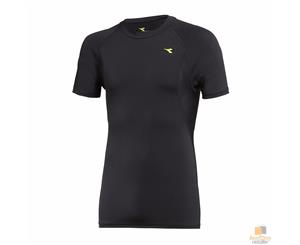 Kids DIADORA Compression Short Sleeve Top - Black