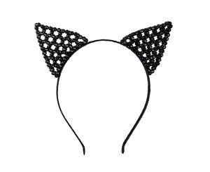 Lovisa Black Mix Beaded Cat Headband