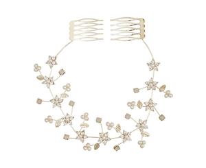 Lovisa Gold Diamante Flower & Pearly Hair Vine