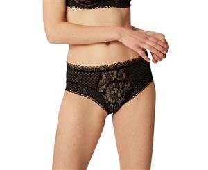 Maison Lejaby 18664 Dot Flowers Floral Lace Brief - Black