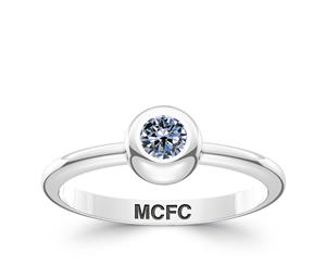 Manchester City FC Sapphire Ring For Women In Sterling Silver Design by BIXLER - Sterling Silver