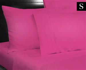 Microfibre Plain Dyed Single Sheet Set - Hot Pink