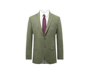 Moon Mens Green Twill Tweed Suit Jacket Regular Fit 100% Wool