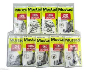 Mustad Long Baitholder- 9 Pce Pack-Sizes 8-6-4-2-1-1/0-2/0-3/0-4/0 Entire Range