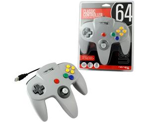 PC Controller Wired N64 Style USB Controller for PC & MAC Grey