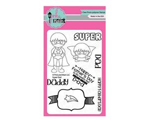 Pink & Main Clear Stamps 4Inch X6inch Super Dad