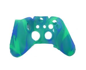 REYTID Controller Skin Silicone Protective Rubber Cover Gel Grip Case - Compatible with Microsoft Xbox One Gamepad - Marble Green/Blue