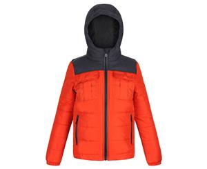 Regatta Boys Pasco Wool Look Quilted Hooded Jacket (Rusty Orange) - RG4676