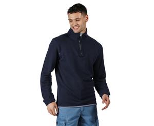 Regatta Mens Lauro Cotton Casual Half Zip Jumper Sweater - Navy