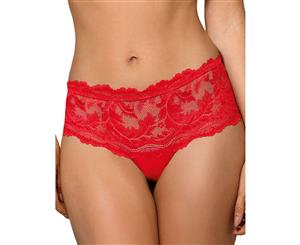 Roza Sefia Floral Lace Brief - Red