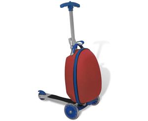 Scooter with Trolley Case for Children Red Luggage Storage Suitcase