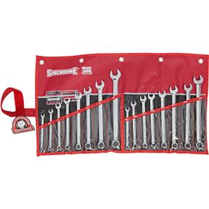 Sidchrome 16 Piece Metric / A/F Ring And Open End Spanner Set