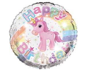 Simon Elvin Happy Birthday Unicorn Rainbow 18In Foil Balloon (Rainbow) - SG14428